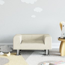 Sofa dla dzieci, kremowa, 50x40x26,5 cm, aksamitna
