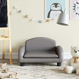 Sofa dla dzieci, szara, 50x40x30 cm, sztuczna skóra