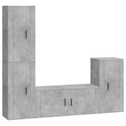 Zestaw 4 szafek telewizyjnych, szarość betonu