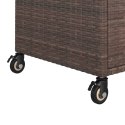 Wózek barowy z szufladą, brązowy, 100x45x97 cm, polirattan