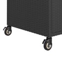 Wózek barowy z szufladą, czarny, 100x45x97 cm, polirattan