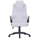Krzesło obrotowe z białej sztucznej skóry, regulowane