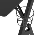 Biurko do gier z nogami w kształcie Y, czarne, 110x60x75 cm