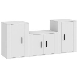 3-częściowy zestaw szafek telewizyjnych, biały