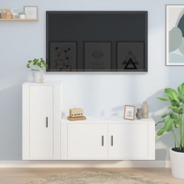 2-cz. zestaw szafek TV, biały, materiał drewnopochodny