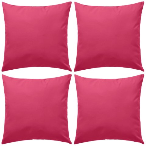 Poduszki na zewnątrz, 4 sztuki, 45x45 cm, kolor różowy