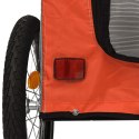 Przyczepka rowerowa dla psa, pomarańczowo-szara, tkanina Oxford