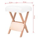 Składany stołek do masażu, grubość siedziska 12 cm, biały