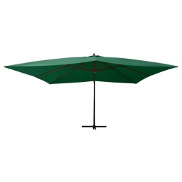 Wiszący parasol z drewnianym słupkiem, 400x300 cm, zielony