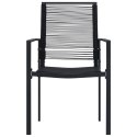 Krzesła ogrodowe, 4 szt., rattan PVC, czarne