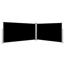 Parawan rozsuwany, czarny, 160x600 cm