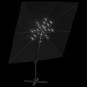 Wiszący parasol z LED, czarny, 400x300 cm