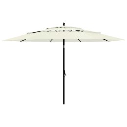 3-poziomowy parasol na aluminiowym słupku, piaskowy, 3,5 m