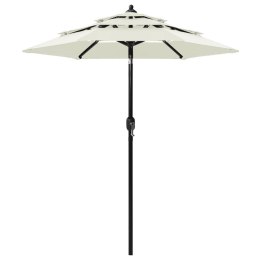 3-poziomowy parasol na aluminiowym słupku, piaskowy, 2 m