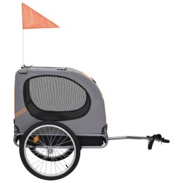 Przyczepka rowerowa dla psa, pomarańczowo-szara