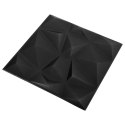 Panele ścienne 3D, 48 szt., 50x50 cm, diamentowa czerń, 12 m²