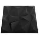 Panele ścienne 3D, 48 szt., 50x50 cm, diamentowa czerń, 12 m²