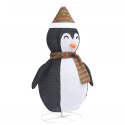 Dekoracja świąteczna, pingwin z LED, luksusowa tkanina, 120 cm
