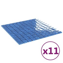 Płytki mozaikowe 11 szt., niebieskie, 30x30 cm, szkło