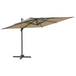 Wiszący parasol z LED, kolor taupe, 400x300 cm