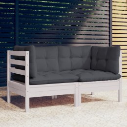 2-osobowa sofa ogrodowa z antracytowymi poduszkami, sosnowa