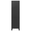 Industrialna szafa, czarna, 90x50x180 cm, metalowa
