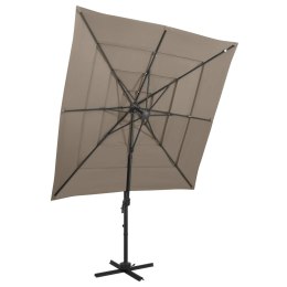 4-poziomowy parasol na aluminiowym słupku, taupe, 250x250 cm