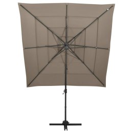 4-poziomowy parasol na aluminiowym słupku, taupe, 250x250 cm