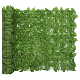 Parawan balkonowy, zielone liście, 400x100 cm