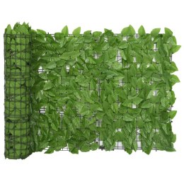 Parawan balkonowy, zielone liście, 400x75 cm