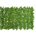 Parawan balkonowy, zielone liście, 400x75 cm