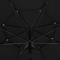 3-poziomowy parasol na aluminiowym słupku, czarny, 3,5 m