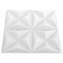 Panele ścienne 3D, 48 szt., 50x50 cm, biel origami, 12 m²