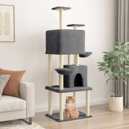 Drapak dla kota z sizalowymi słupkami, ciemnoszary, 180 cm
