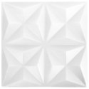 Panele ścienne 3D, 24 szt., 50x50 cm, biel origami, 6 m²