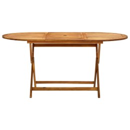 Składany stół ogrodowy, 160x85x75 cm, lite drewno akacjowe