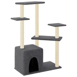Drapak dla kota z sizalowymi słupkami, ciemnoszary, 107,5 cm