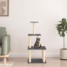 Drapak dla kota z sizalowymi słupkami, ciemnoszary, 111 cm