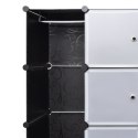 Szafa modułowa, 18 przegród, czarno-biała, 37 x 146 x 180,5 cm