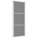 Drzwi wewnętrzne, 83x201,5 cm, białe, szkło ESG i aluminium