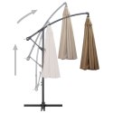 Wiszący parasol ogrodowy, taupe, 3 m, słupek aluminiowy