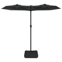 Parasol ogrodowy podwójny z LED, antracytowy, 316x240 cm