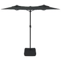 Parasol ogrodowy podwójny z LED, antracytowy, 316x240 cm