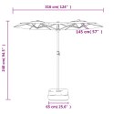 Parasol ogrodowy podwójny z LED, antracytowy, 316x240 cm