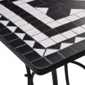 Mozaikowy stolik bistro, czarno-biały, 60 cm, ceramiczny