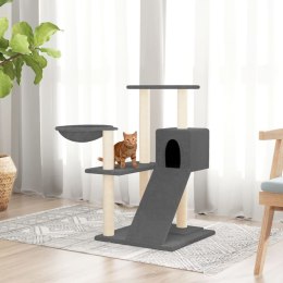 Drapak dla kota z sizalowymi słupkami, ciemnoszary, 82 cm