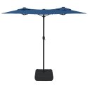 Parasol ogrodowy podwójny z LED, lazurowy, 316x240 cm