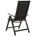 Składane krzesła ogrodowe 2 szt., textilene i aluminium, czarne