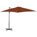 Wiszący parasol na słupku aluminiowym, terakotowy, 250x250 cm