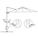 Wiszący parasol na słupku aluminiowym, terakotowy, 250x250 cm